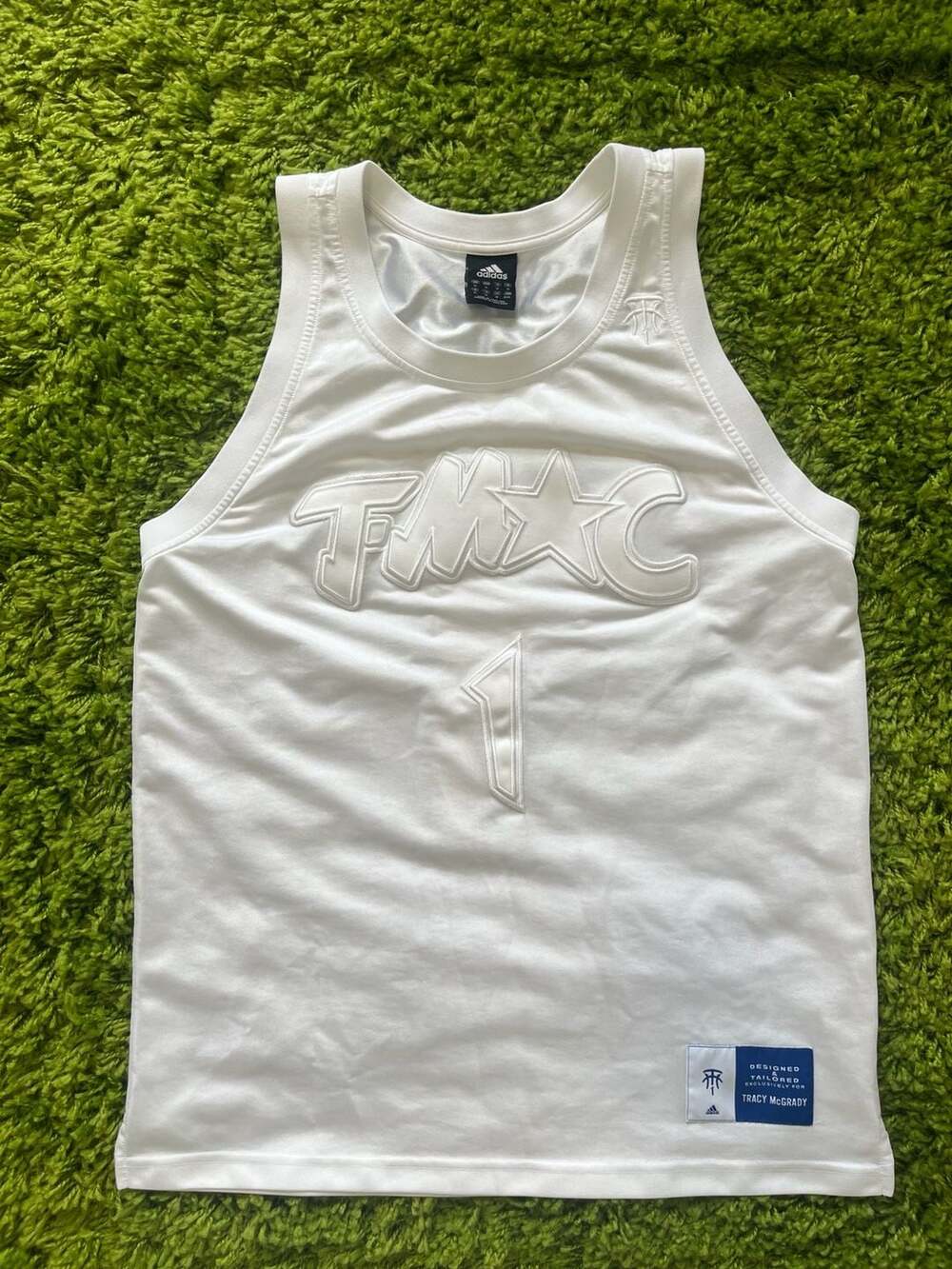 Adidas Tracy McGrady T-MAC #1 "Designed & Tailored" Basketball Jersey White Size